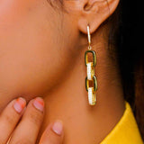 92.5 Silver Gold Hanging Earrings