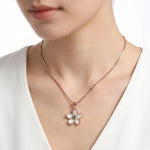 Sakura-Inspired Rose Gold 92.5 Silver Pendant with Chain Ivanah Silver