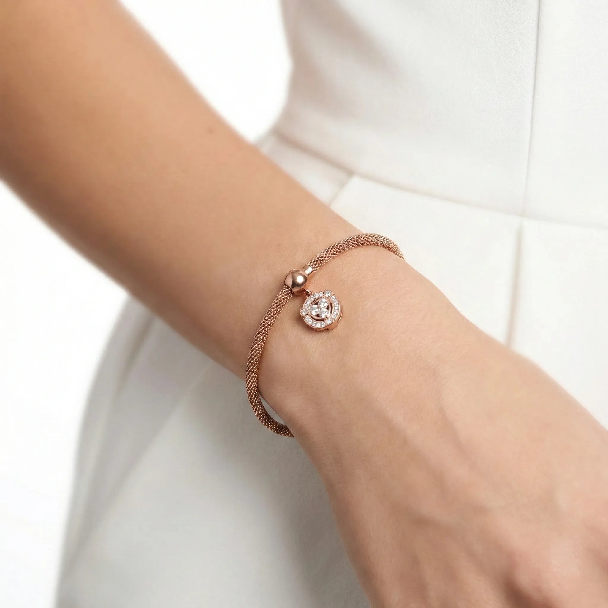 Round Charm Slide Bracelet Ivanah Silver