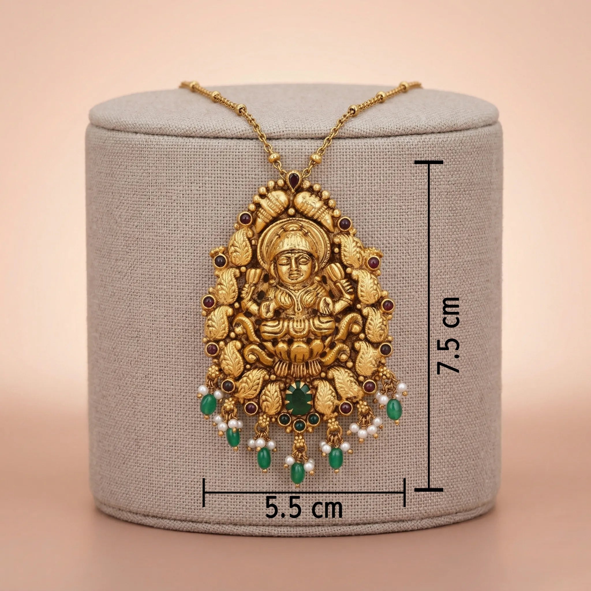92.5 Gold Plated Silver Antique Temple Pendant Ivanah Silver