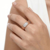92.5 Silver Cuban Link Ring with Pave Crystal Plate Ring Ivanah Silver