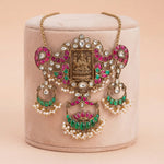 92.5 Silver Gold-Plated Goddess Lakshmi Temple Pendant Ivanah Silver
