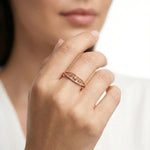 92.5 Silver Dainty Rose Gold Pave Double Band Star Ring Ivanah Silver