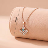 92.5 Silver Rose Gold-Plated Vintage Geometric Pendant with Chain Ivanah Silver
