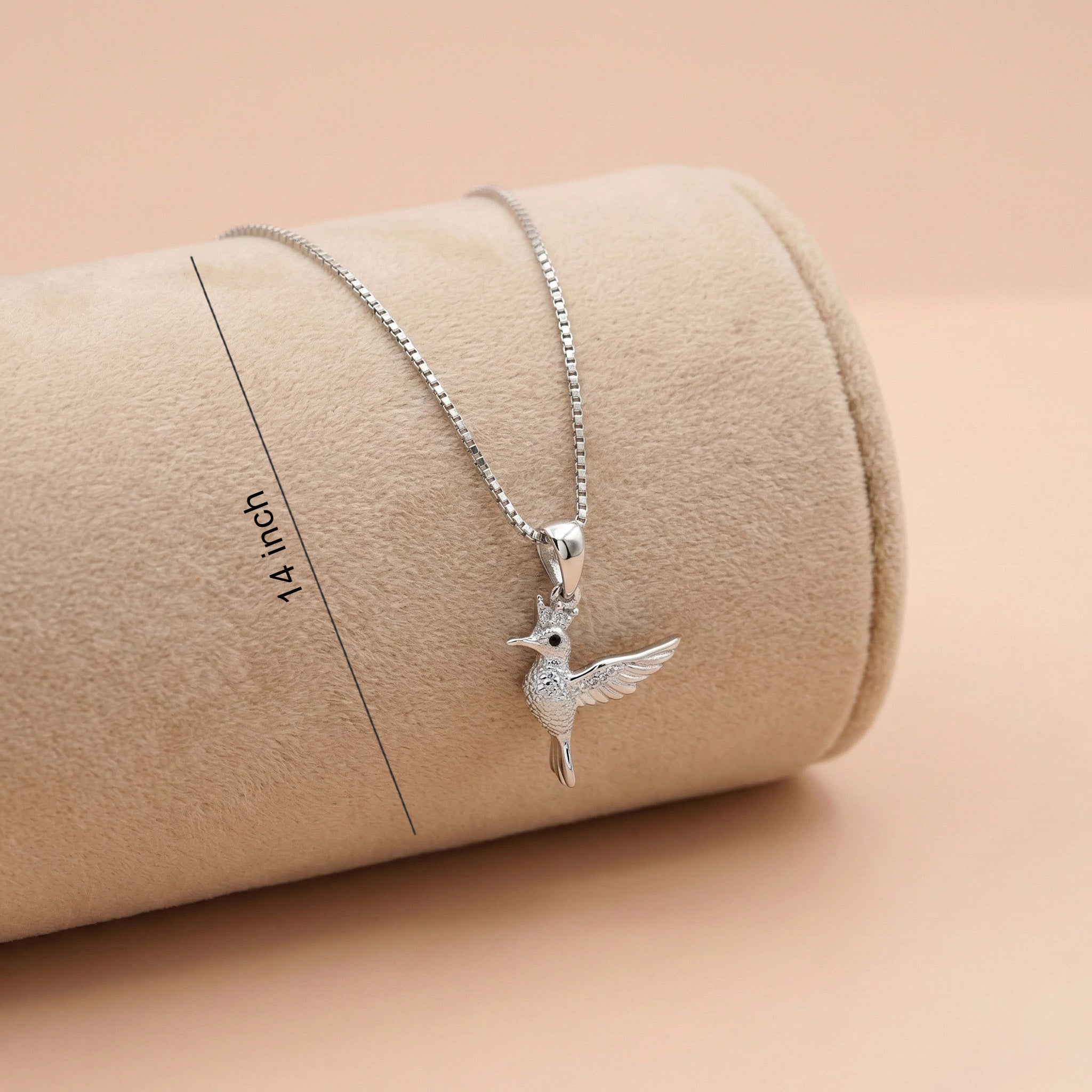 92.5 Silver Hummingbird Pendant with Chain Ivanah Silver