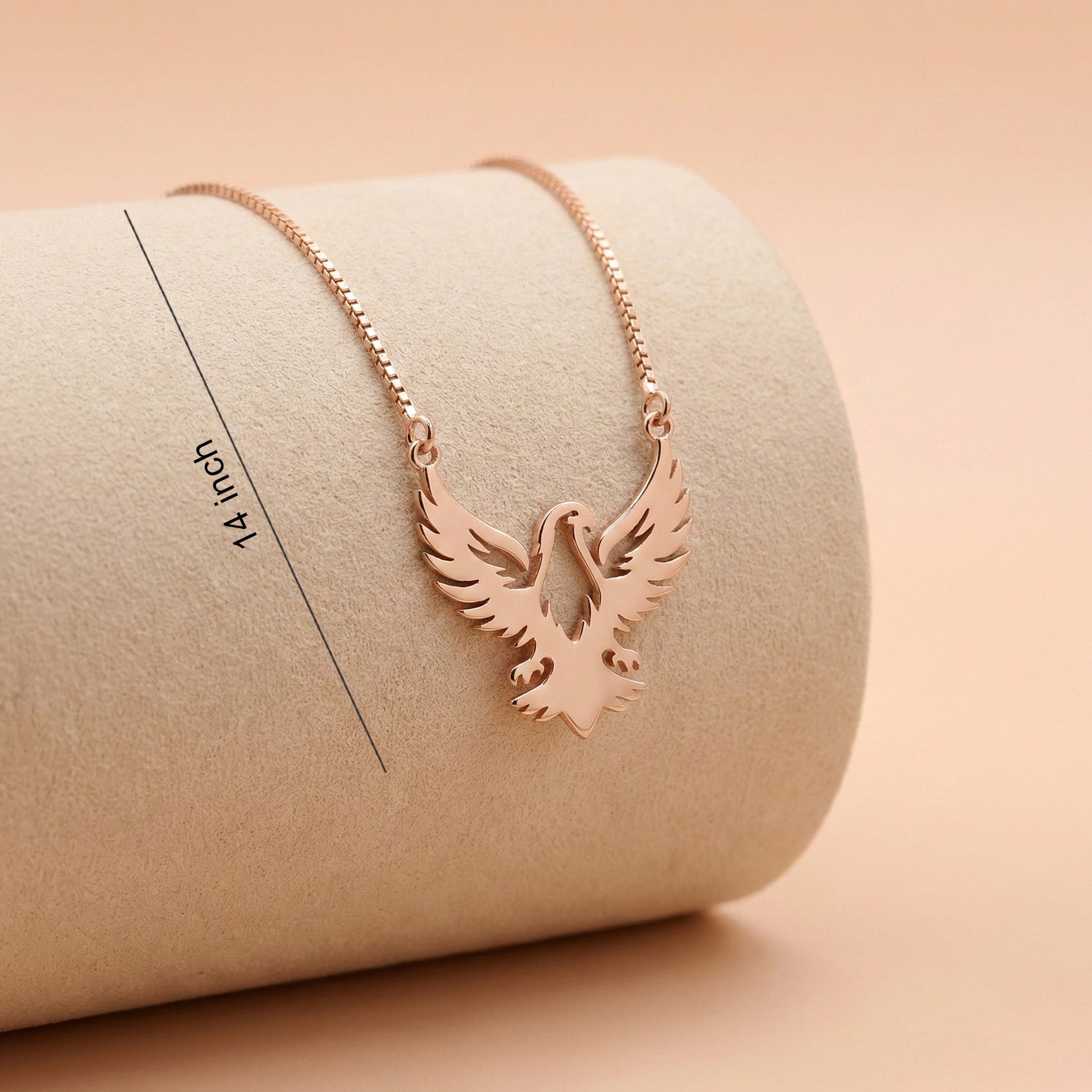 92.5 Silver Rose Gold Eagle Chain with Pendant Ivanah Silver