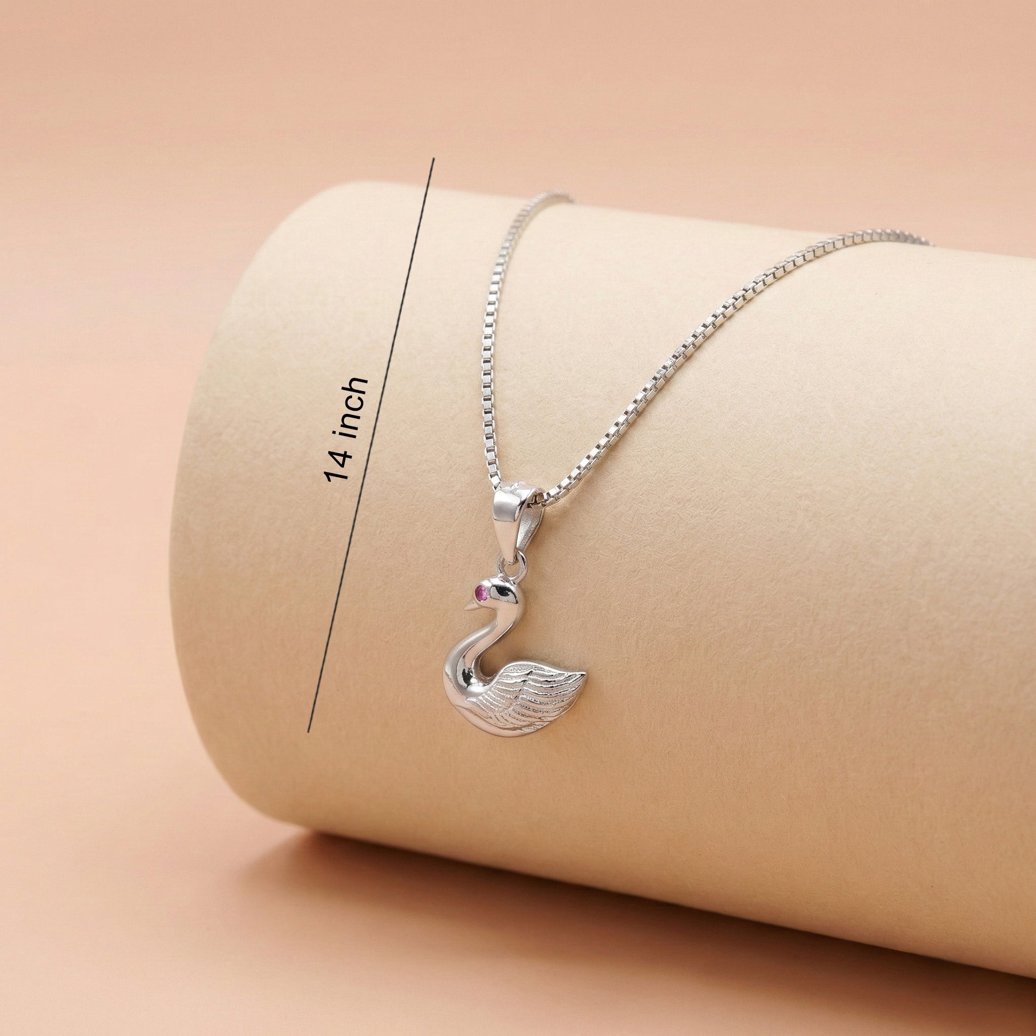 92.5 Silver Rose Gold Graceful Swan Pendant with Chain Ivanah Silver