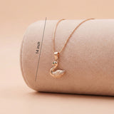 92.5 Rose Gold Silver Textured Swan Chain with Pendant Ivanah Silver