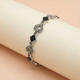 Men's 92.5 Oxidised Silver Geometric Bracelet Ivanah Silver