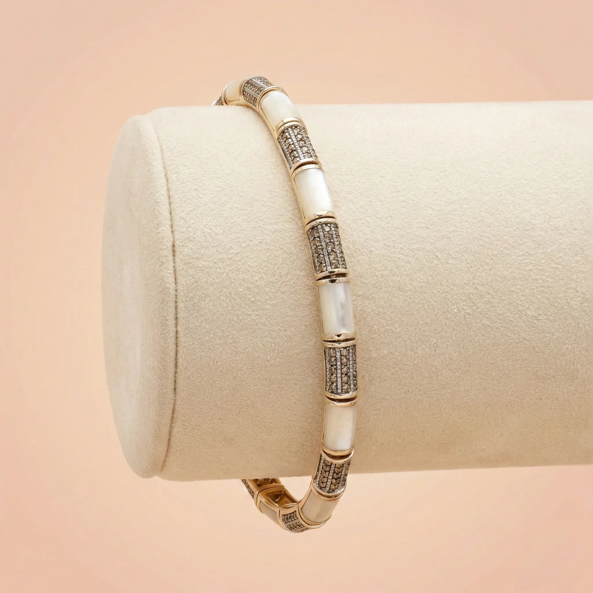 92.5 Silver Men's Two-Tone Bar Link Bracelet in Ivanah Silver