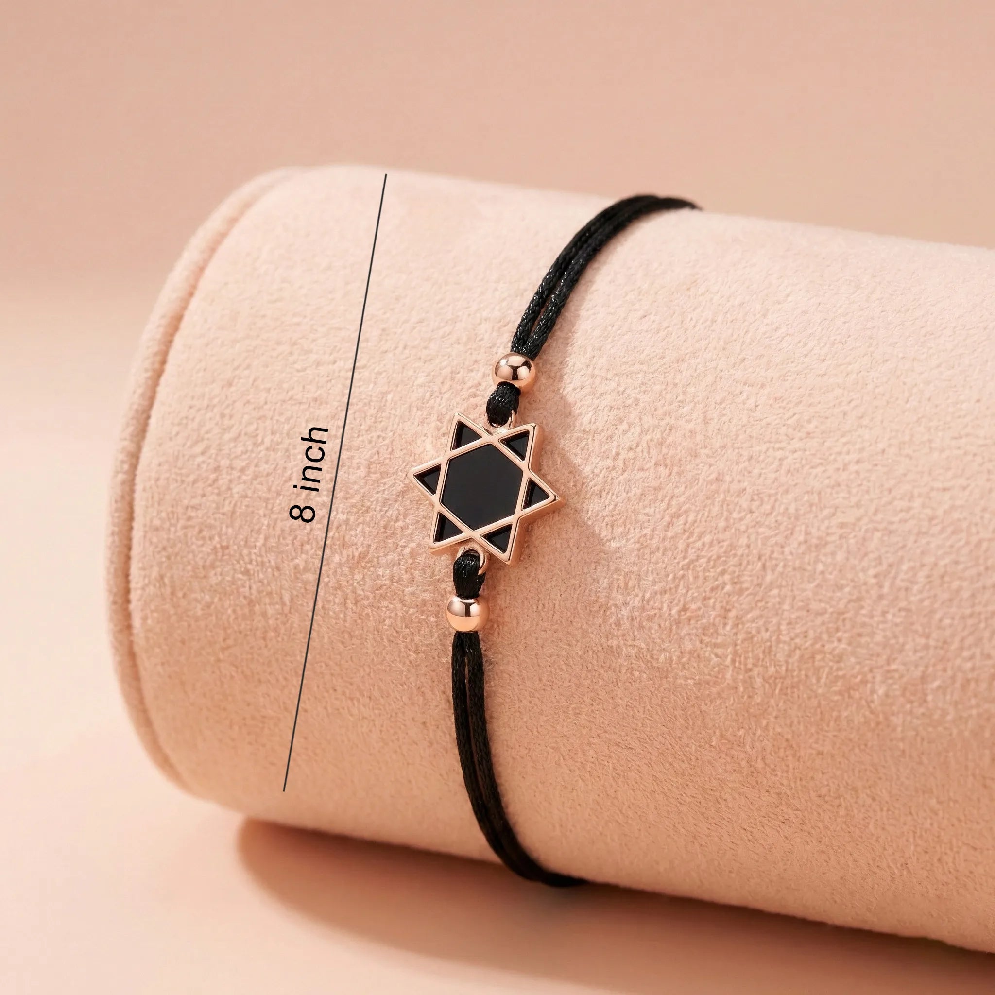 92.5 Silver Rose Gold Black Star Cord Bracelet Ivanah Silver