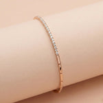 92.5 Silver Rose Gold  Half-and-Half Tennis Bracelet Ivanah Silver