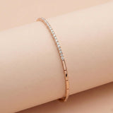 92.5 Silver Rose Gold  Half-and-Half Tennis Bracelet Ivanah Silver
