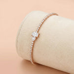92.5 Silver Rose Gold Two-Stone Tennis Bracelet Ivanah Silver