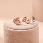 92.5 Silver Rose Gold Swan Stud with Blue Gemstone Ivanah Silver
