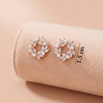 92.5 Rose Gold Silver Floral Pearl & Crystal Stud Ivanah Silver