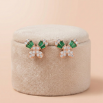 92.5 Rose Gold Silver Petite Green Baguette Butterfly Stud Ivanah Silver