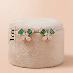 92.5 Rose Gold Silver Petite Green Baguette Butterfly Stud Ivanah Silver