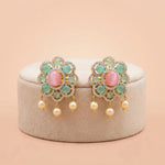 92.5 Silver Gold-Plated Pastel Floral Pearl Stud Ivanah Silver
