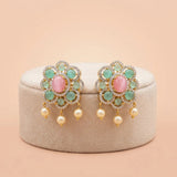 92.5 Silver Gold-Plated Pastel Floral Pearl Stud Ivanah Silver