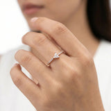 Geometric Triangle Cubic Zirconia Ring Ivanah Silver