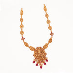 92.5 Silver Gold Plated Antique Lakshmi Temple Necklace Ivanah Silver