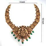 92.5 Silver Gold Plated Divine Lakshmi Peacock Heritage  Necklace Ivanah Silver