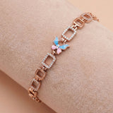 92.5 Sterling Silver with Rose Gold Polish Charm Bracelet Ivanah Silver