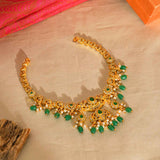 92.5 Silver Gold Plated Stone Necklace