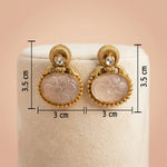 92.5 Silver Gold-Plated Carved Blush Floral Studs Ivanah Silver