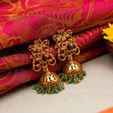 92.5 Silver Gold Plated  Antique Jhumkas