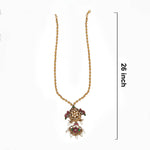 92.5 Silver Gold Plated Ball Chain Necklace with Polki & Kemp Pendant Ivanah Silver