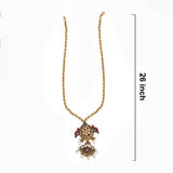 92.5 Silver Gold Plated Ball Chain Necklace with Polki & Kemp Pendant Ivanah Silver