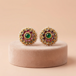 92.5 Silver Emerald Chakra Studs with Pearl Clusters Ivanah Silver