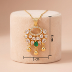 Ornate Gold-Toned Chandelier Statement Pendant Ivanah Silver