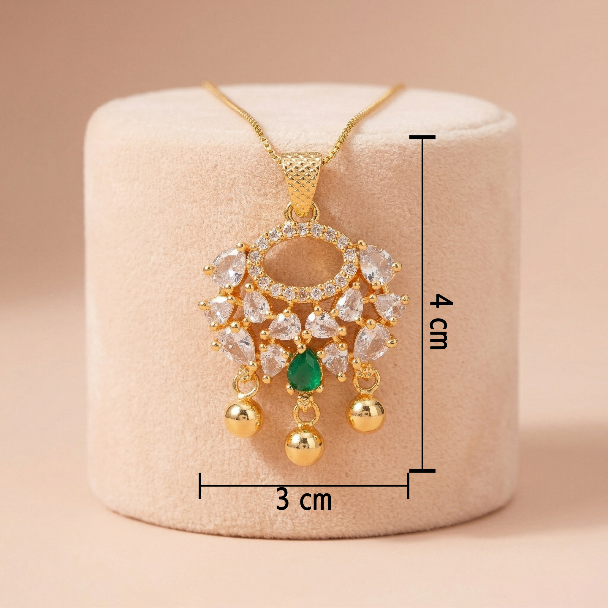 Ornate Gold-Toned Chandelier Statement Pendant Ivanah Silver