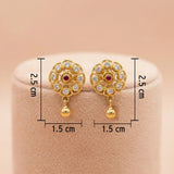 92.5 Silver Gold-Plated Floral Bead Stud Ivanah Silver