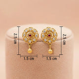 92.5 Silver Gold-Plated Floral Bead Stud Ivanah Silver