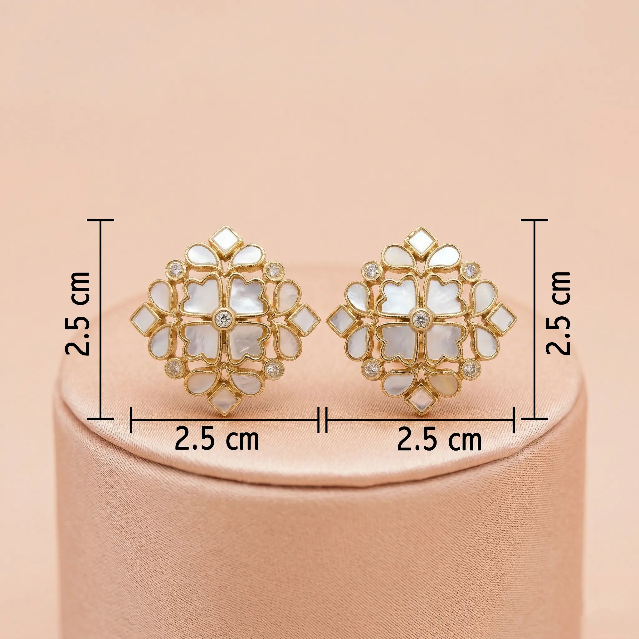 92.5 Silver Gold-Plated White Floral Stud Ivanah Silver