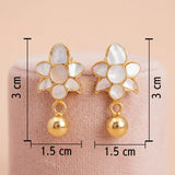 Gold-Plated 92.5 Silver Floral Drop Stud Ivanah Silver