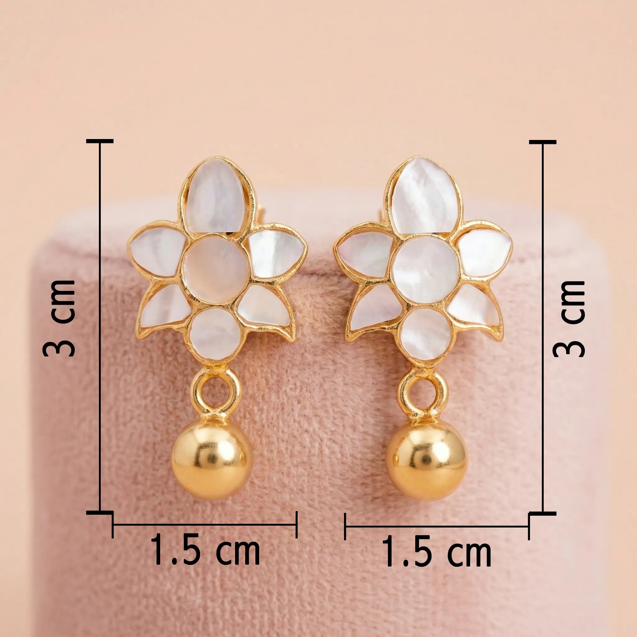 Gold-Plated 92.5 Silver Floral Drop Stud Ivanah Silver