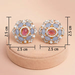 92.5 Gold-Plated Silver Pastel Floral Statement Studs Ivanah Silver
