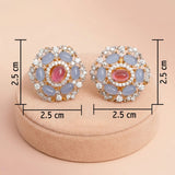 92.5 Gold-Plated Silver Pastel Floral Statement Studs Ivanah Silver