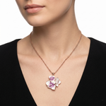 Rose Gold Floral Enamel Pendant Ivanah Silver