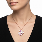 Rose Gold Floral Enamel Pendant Ivanah Silver