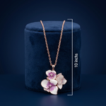 Rose Gold Floral Enamel Pendant Ivanah Silver