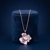 Rose Gold Floral Enamel Pendant Ivanah Silver