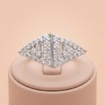 Elegant Geometric Cluster Statement Ring Ivanah Silver
