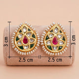 92.5 Silver Gold-Plated Kemp & Pearl Pear Stud Ivanah Silver