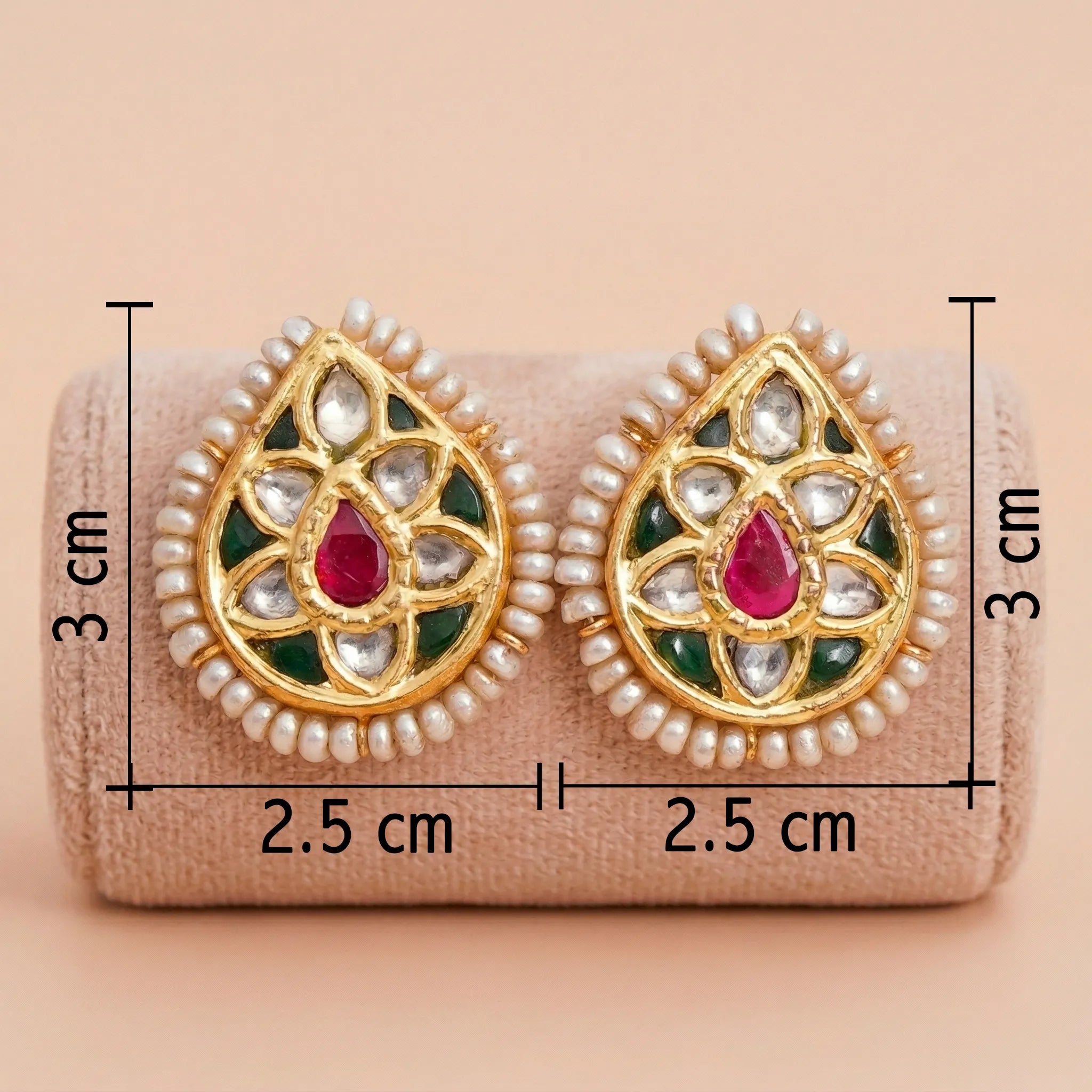 92.5 Silver Gold-Plated Kemp & Pearl Pear Stud Ivanah Silver